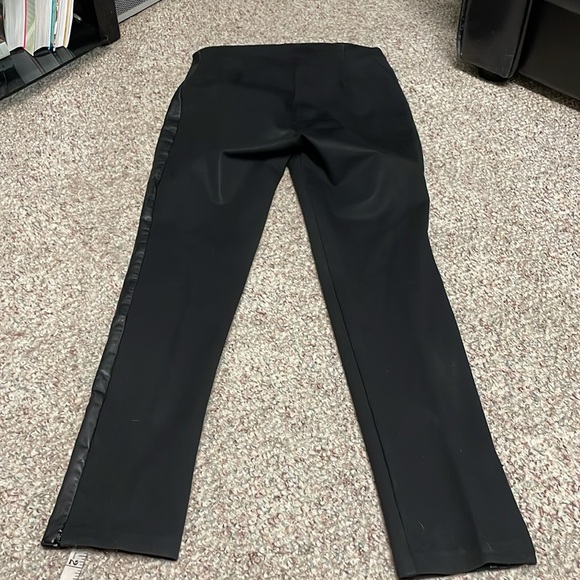 Danier Black Pants with Leather Trim and size ankle slits - Picture 9 of 9